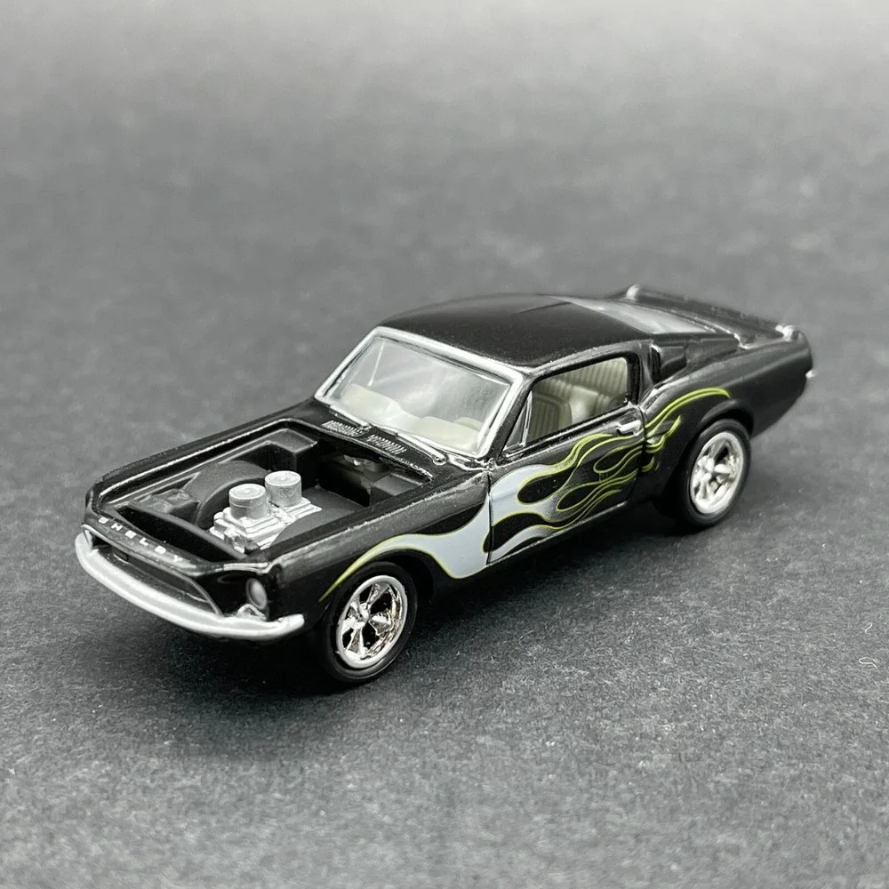 Johnny Lightning 1968 '68 Shelby‎ GT500 Car Metallic Black Flames Diecast 1/64